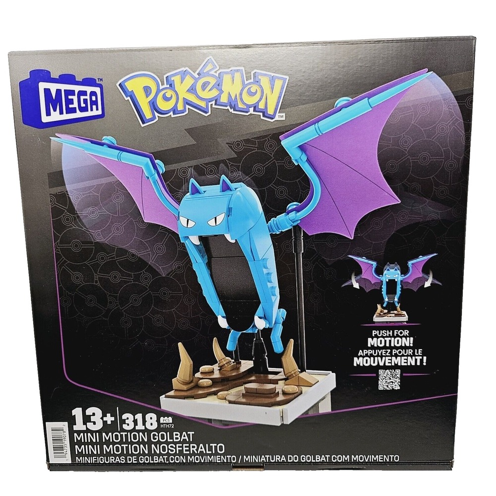 MEGA Pokemon Golbat Building Set 318 pc Motion Function Nintendo HXP21 NEW‎